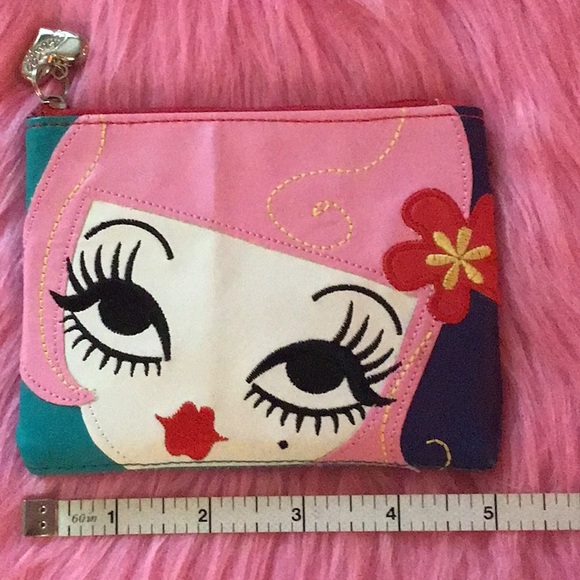 NWOT💗Fluff🧁 darling zip-purse w embroidered details 💖 - Picture 5 of 9